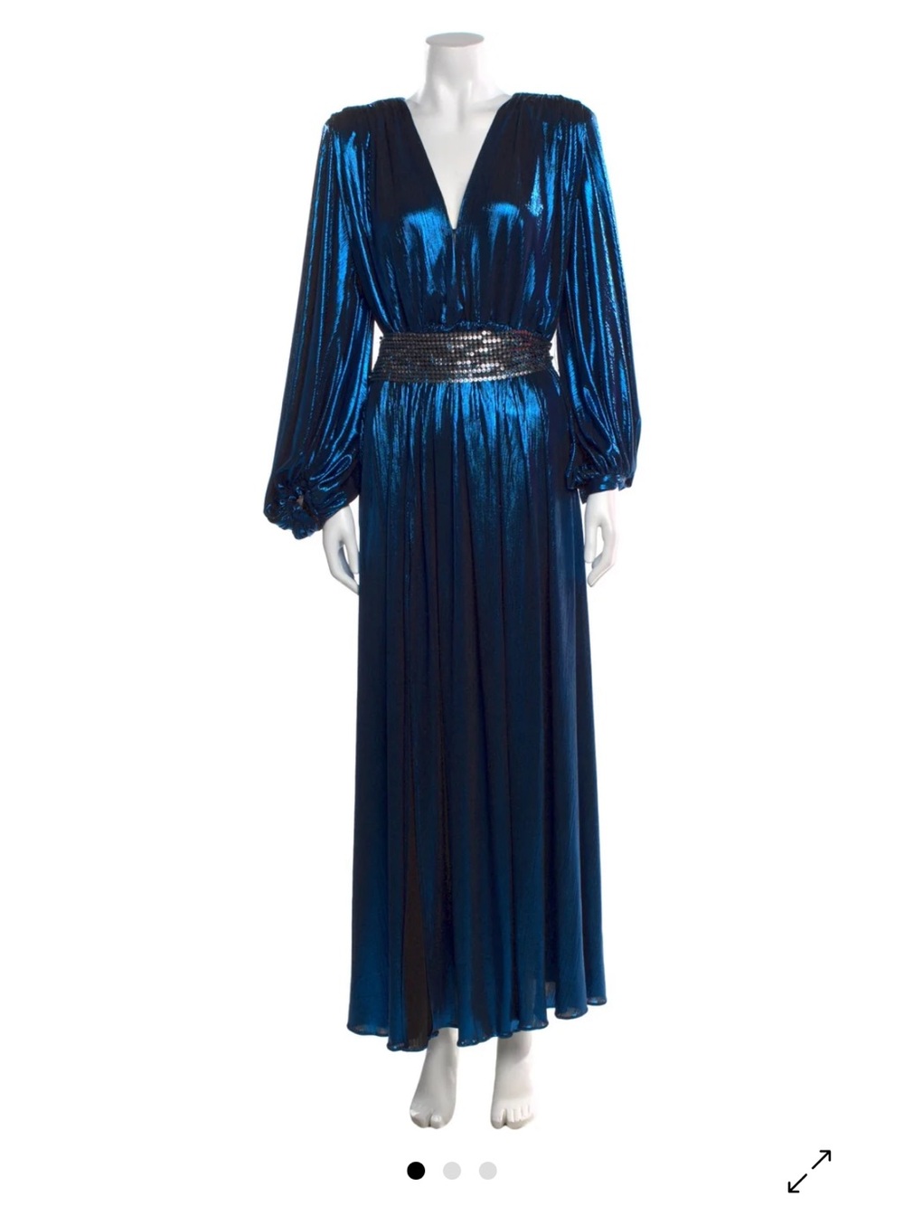 Bronx and Blanco Navy Blue V-Neck Long-Sleeve Maxi Dress